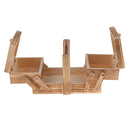 Wooden Cantilever Sewing Box Organizer, Needles, Thread, Scissors, Craft Storage