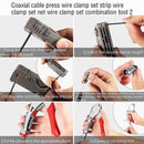 Coaxial Compression Connector Stripper Crimper Tool Kit For RG6 RG59 Coax JEP