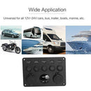 5 Sets Of On-Off Toggle Switch Control Panel Voltmeter Dual USB Combination