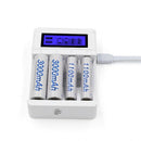 4 Slots Lcd Screen Usb Battery Charger For Rechargeable Aa/Aaa/Ni-Cd/Ni-Mh X5D1