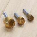 3pcs Single Flute 90 Degree Edge Chamfer Countersink Drill Bit 3/8 1/2 3/4