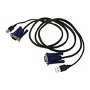 Switch 1.5M Long 15 Pin VGA Male to Male USB A/B Cable Cord H2C9