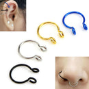 Set Septum Clip On Nose Ear Ring Segment Helix Tragus Faux Clicker Non SP