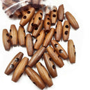 50 Pieces Olive Shape Wooden Toggles Buttons 2 Holes Sewing Buttons for Clo I1I4