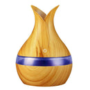 300mL Wood Grain Aroma Essential Oil Diffuser Air Humidifier (Light Brown)