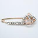 2Pcs Crystal/Rhinestone Lovely Crown Knot Safty Pin Brooch for Women Dress