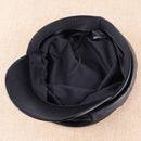 Women's PU Newsboy Baseball Hat Leather Beret Cap Men's Classic Military Cadet