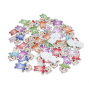 50Pcs Wood Baby Handmade 2 Holes Wooden Buttons Sewing Scrapbooking DIY Craft