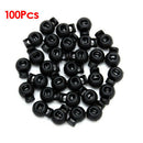 100 x Black Ball Cord Locks Toggles Round Cordlocks O8S4