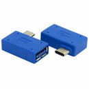 USB 3.1 Type C Right 90 Degree Angled Male to USB 3.0 Female OTG Adapter