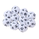 10pcs 16 Sided D16 14mm Acrylic Opaque Dice for Role Playing Game RPG White
