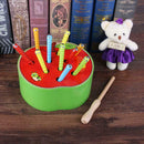 Early childhood education catch worm game color cognitive magnetic strawber