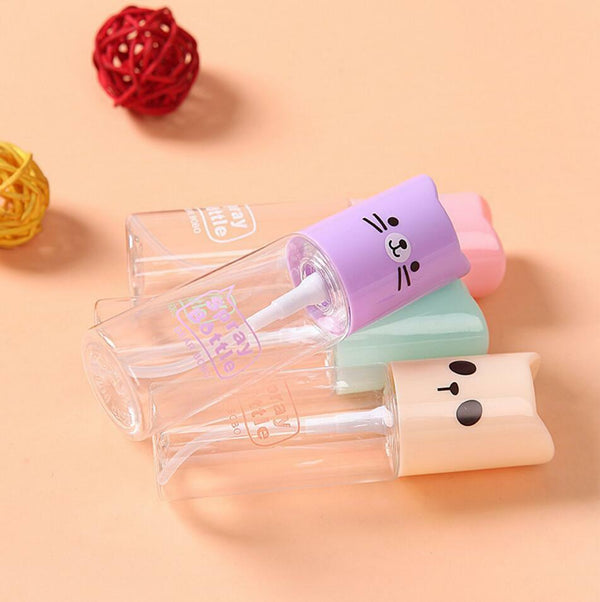 1pc Small Cute Cartoon Plastic Transparent 35ml Empty Spray Bottle Cosmetic