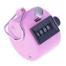 Clicker Counter 4 Digit Number Counters Plastic Shell Hand Held(Pink)