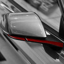 Carbon Fiber Car Door Mirror Trim Cover Anti Rub Strips for Ford Mustang 15-19