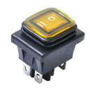 6 Pin On-Off-On Car Boat Lighted Rocker Toggle Switch Waterproof Yellow