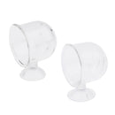 Set of 2, Aquarium Fish Tank Feeding Glass Cup Aquatic Plant Crystal Holder