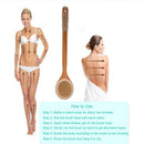 Natural Bristle Bath Brush Exfoliating Wooden Body Massage Shower SPA Skin S Ew