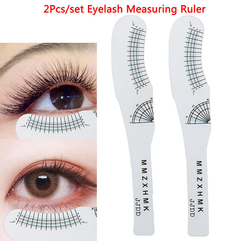 2Pc Eyelash Extension Styling Ruler Measuring Ruler Tool Before & After Lash  Kw