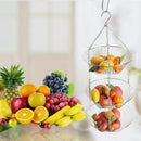 Hanging Fruit Basket Iron Art 3-Layer Baskets Fruit Tray Drain Basket House