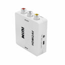 HDMI to RCA Adapter Box Composite AV CVBS Video ConverterHD 1080p White New