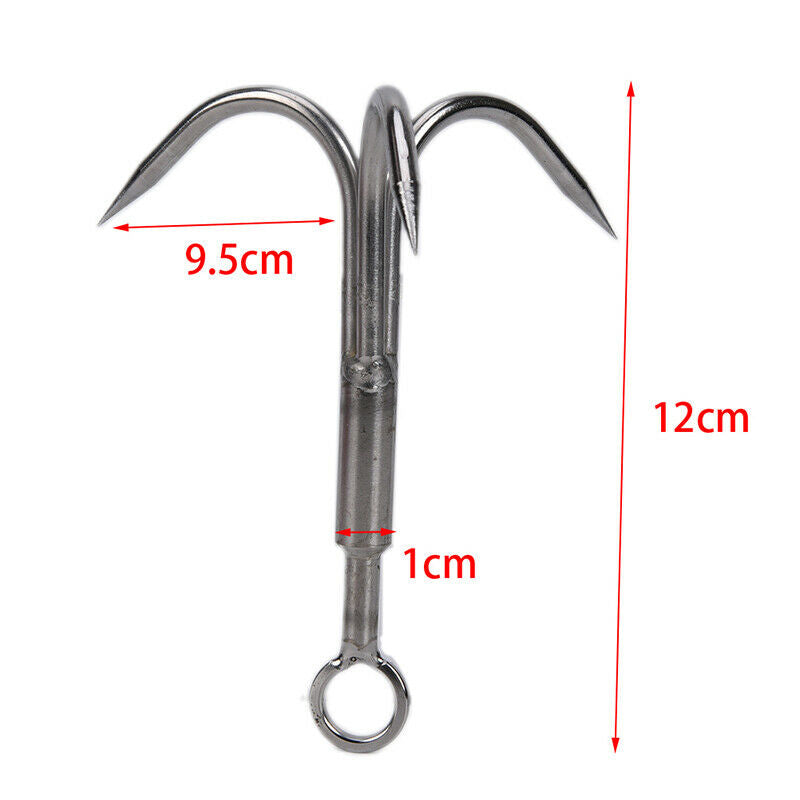 1pc 3 Claws Grappling Hook Climbing Survival Carabiner Tool Stainless SNWG`US