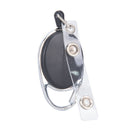 1 X Retractable Pull Badge Reel Zinc Alloy ABS ID Lanyard Name Tag Card Badge FT