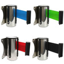 4M Green Belt Stanchion Queue Barrier Wall Retractable Ribbon Durable