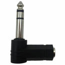90 Degree 6.35mm 3 Pole Male to 3.5mm Female Stereo Headphone Audio Adapter