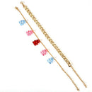 Women Multilayer Anklet Acrylic Bear Pendant Foot Chain Female Leg Jewelry Gift