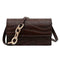 Women Crocodile Leather Shoulder Bag Solid Small Messenger Handbag (Brown)