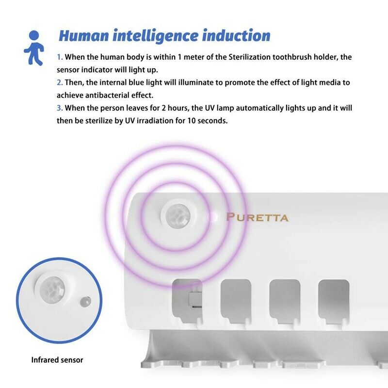 Solar UV Light Ultraviolet Toothbrush Sterilizer Automatic Toothpaste Dispe B7D7