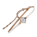 Women's Fashion Leather Rhinestone Analog Quartz Wrist Watches White A