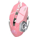 X500 Wired LED Light 6 Button 3200 DPI Optical Usb Gaming Mouse for PC -Pink