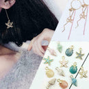 13Pcs Mixed Starfish Conch Shell Metal Charms Pendant DIY Jewelry Making m V4W8
