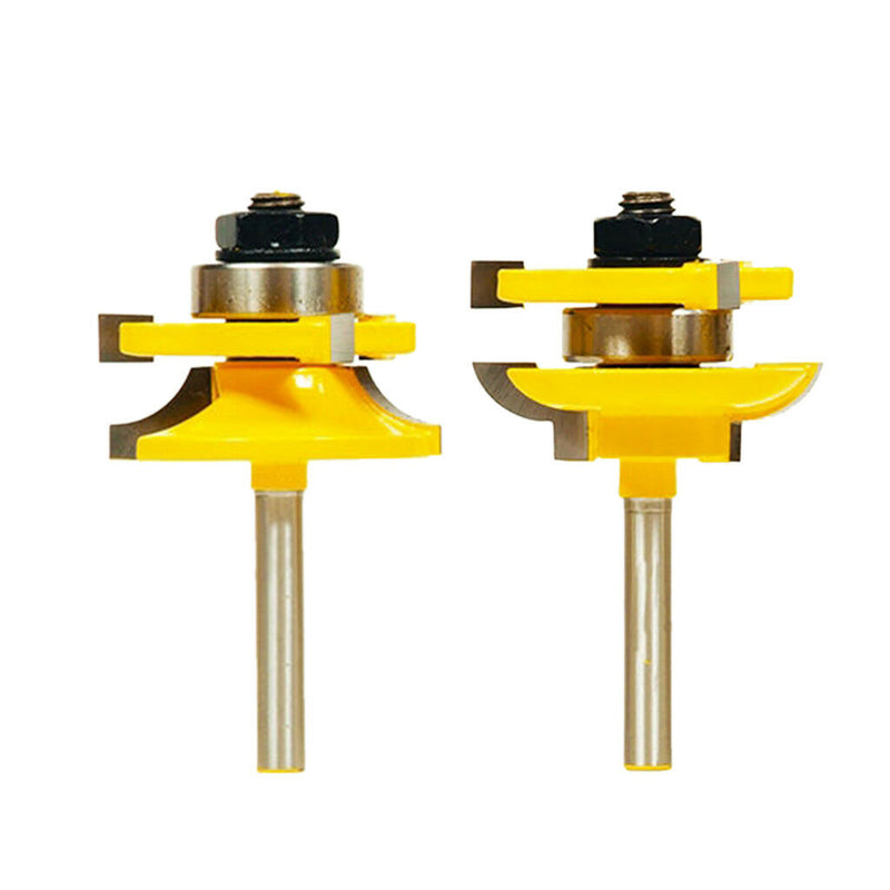 2Pcs Rail & Stile Router Bit Set - Shaker 1/4" Shank Cutter for Woodworking