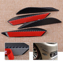 4x 5" Carbon Fiber Car Front Bumper Lip Splitter Fins Guard Body Spoiler Canards