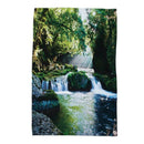 Green Tapestry Rainforest Waterfall Decor, Foliage Jungle Misty Mountains a