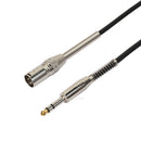 3 Pin XLR Male Jack to 1/4" 6.35mm Female Plug Stereo Microphone Cable Adapter