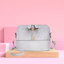 Shell Shoulder Handbag Women Shining Sequins PU Leather Messenger Bag/Grey