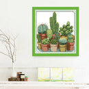 Stamped Cross Stitch Kits With Pre-printed Pattern - Cactuses 14CT 34x35cm
