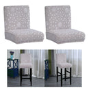 2pcs Short-back Dining Chair Covers Stretch Bar Pub Counter Stool Slipcovers