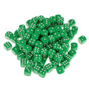 16mm 100pcs Acrylic Opaque Six Sided Spot Dice Party Games Dice Die - Green