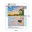 DIY Full Drill Round Diamond Painting Seaside Cross Stitch Mosaic Kit