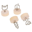 9pcs Round Wooden Base Memo Photo Holder Card Paper Note Clip
