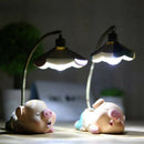 Pig Cartoon Leds Folding Battery Powered Reading Desk Table Bedside Lamp Li