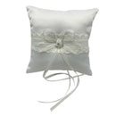 Wedding Ceremony Lace Flower Bowknot Ring Bearer Pillow Cushion