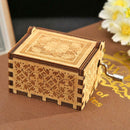 Retro Carved Wood Hand Cranked Music Box Kid Child Birthday Gift Home Decor