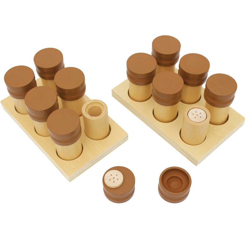 Wooden Montessori Smelling Bottles, Kids Early Teaching Aids, Toddlers Matching
