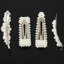 Pearls Hair Clips For Women Girls 4Pcs Large Bows/Clips/Ties For Birthday